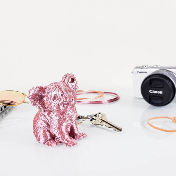 Accessories - Koala fidget toy Keychain charm pink rose gold